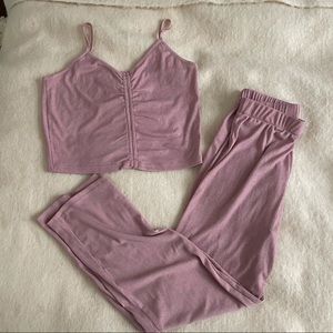 ASOS ribbed pink sleep pajamas